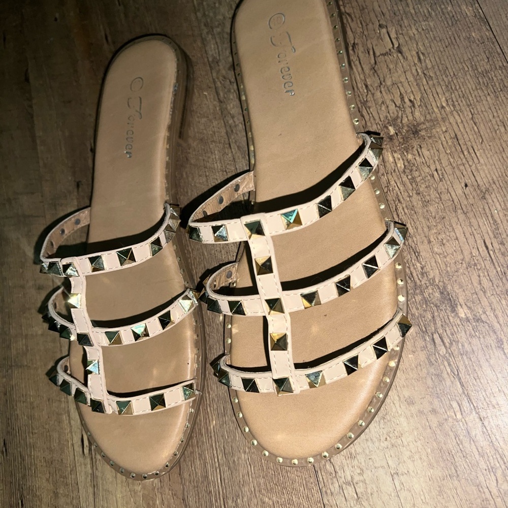 Gold studded sandals